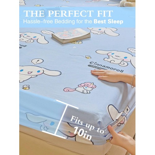 Sanrio Cute Cartoon Fitted Sheet - Breathable Mattress Protector