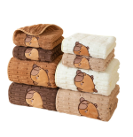 Corduroy household soft absorbent towel and bath towel set