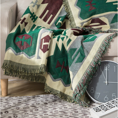 Soft Cotton Throw Blanket for Couch & Bed, Breathable All-Season Comfort, Machine Washable for Adults, Kids, Sensitive Skin