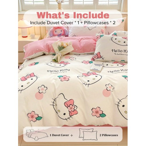 Sanrio 3-Piece Bedding Set: Duvet Cover & 2 Pillowcases