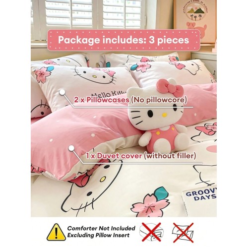 Sanrio 3-Piece Bedding Set: Duvet Cover & 2 Pillowcases
