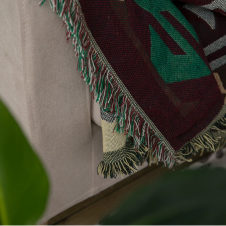 沙发和床用柔软棉质毯子，透气四季舒适，适合成年人、儿童和敏感肌肤，可机洗