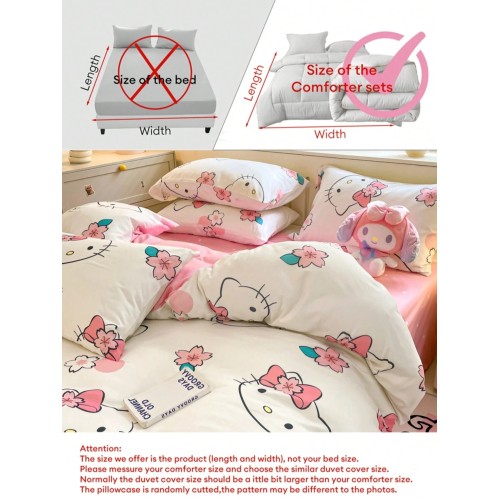 Sanrio 3-Piece Bedding Set: Duvet Cover & 2 Pillowcases