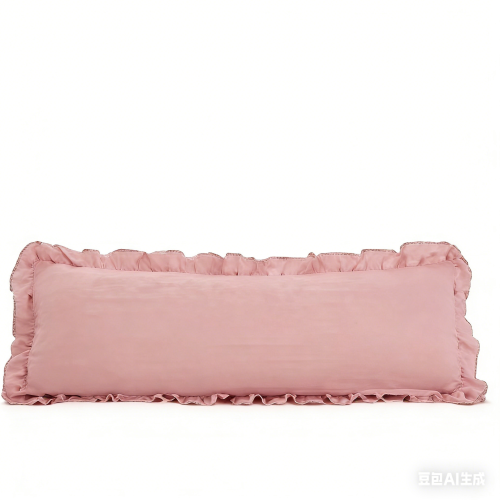 Solid Color Ruffle Edge Body Pillow Cover 20x54 Inch - Breathable