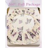 Sanrio Cinnamoroll Fitted Sheet – Cute Cartoon Print, Breathable Mattress Protector (Twin to King)