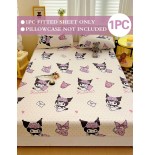 Sanrio Cinnamoroll Fitted Sheet – Cute Cartoon Print, Breathable Mattress Protector (Twin to King)