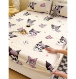 Sanrio Cute Cartoon Print Fitted Sheet - Kuromi, Cinnamoroll, Hello Kitty Bedding - Breathable Anti-Pilling Mattress Protector