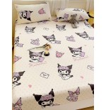 Sanrio Cute Cartoon Print Fitted Sheet - Kuromi, Cinnamoroll, Hello Kitty Bedding - Breathable Anti-Pilling Mattress Protector