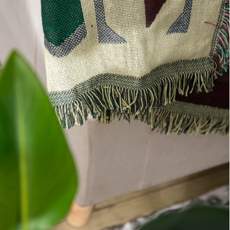 沙发和床用柔软棉质毯子，透气四季舒适，适合成年人、儿童和敏感肌肤，可机洗