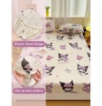 Sanrio Cinnamoroll Fitted Sheet – Cute Cartoon Print, Breathable Mattress Protector (Twin to King)