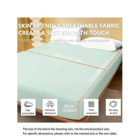 Soft Solid Color Fitted Sheet - 25cm Deep Pocket, Oeko-Tex Certified