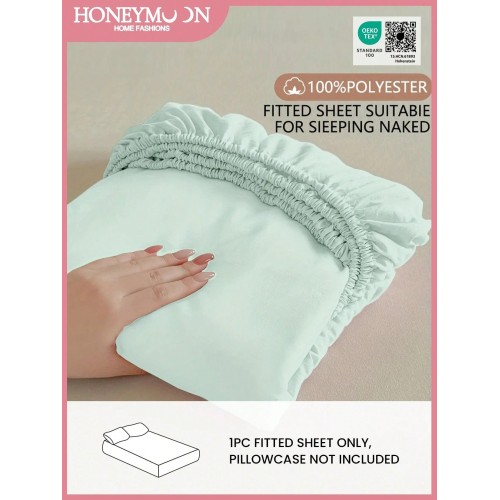 Soft Solid Color Fitted Sheet - 25cm Deep Pocket, Oeko-Tex Certified