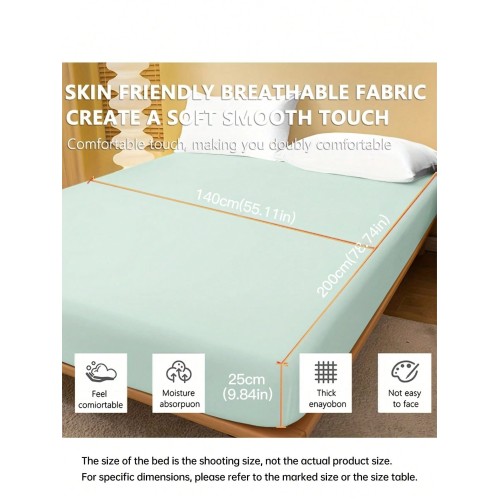 Soft Solid Color Fitted Sheet - 25cm Deep Pocket, Oeko-Tex Certified