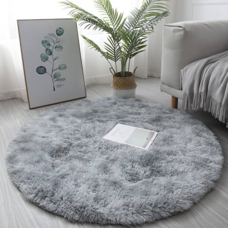 Nordic Style Round Plush Rug, Fluffy Shaggy Carpet for Living Room Bedroom, Anti-Slip Indoor Mat (Multiple Colors Available)
