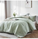 Boho Cationic Dyeing Queen Comforter Set - Luxury All Season Bedding