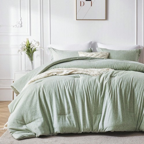 Boho Cationic Dyeing Queen Comforter Set - Luxury All Season Bedding
