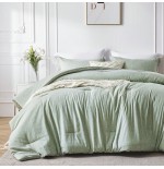 Boho Cationic Dyeing Queen Comforter Set - Luxury All Season Bedding