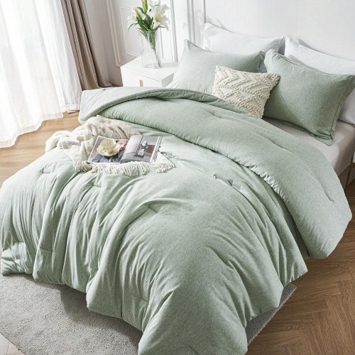 Boho Cationic Dyeing Queen Comforter Set - Luxury All Season Bedding