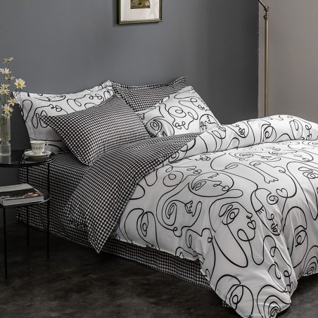 柔软舒适清新涂鸦图案床上用品