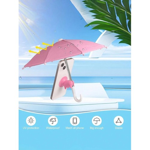 2-Pack Phone Sun Umbrella with Suction Cup - Anti-UV Phone Parasol