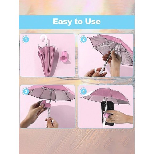 2-Pack Phone Sun Umbrella with Suction Cup - Anti-UV Phone Parasol