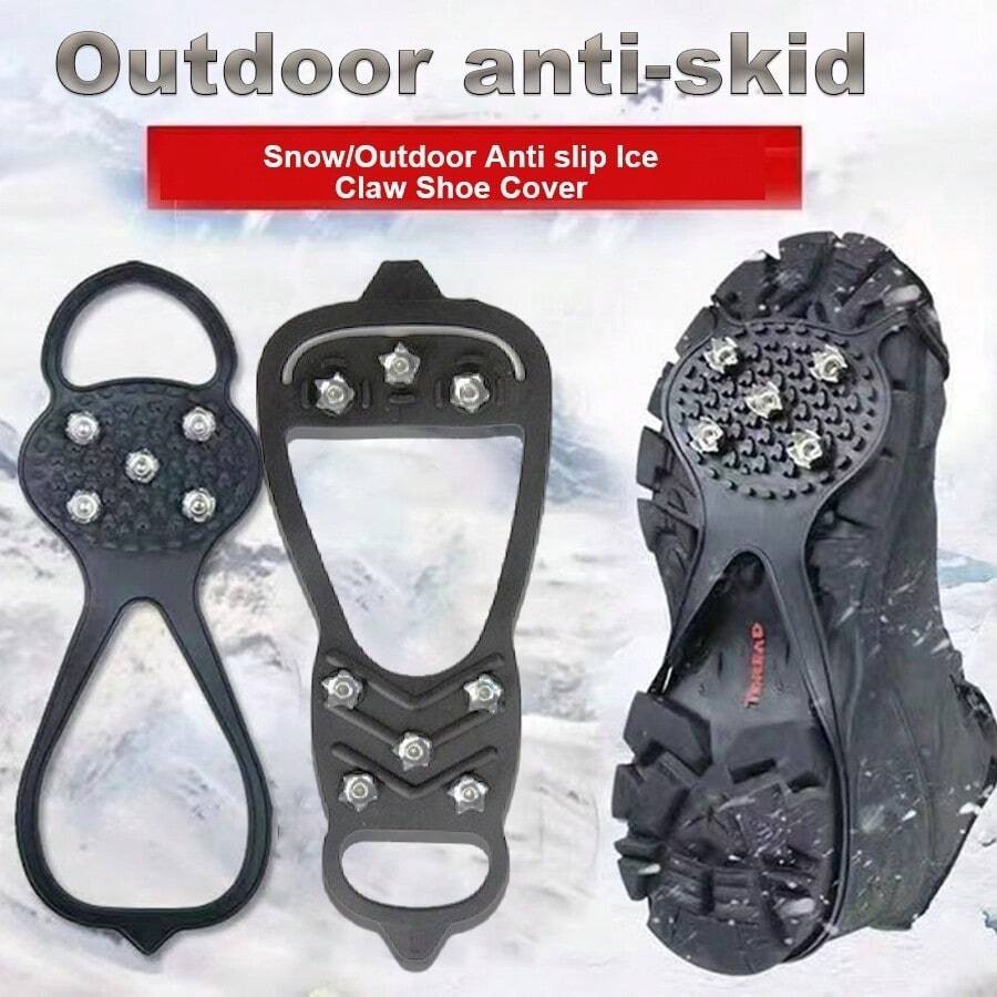 Anti-Slip Ice Cleats - Steel Spike Shoe Covers for Winter Walking