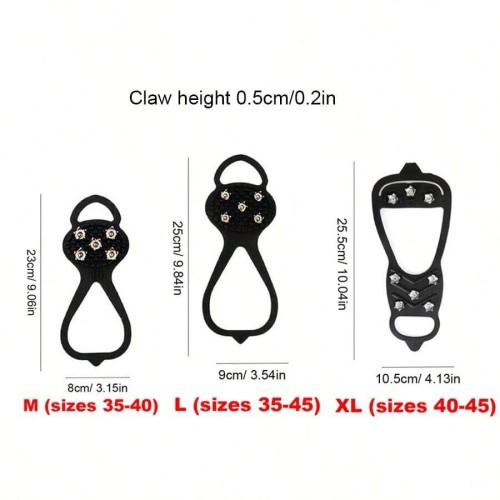 Anti-Slip Ice Cleats - Steel Spike Shoe Covers for Winter Walking