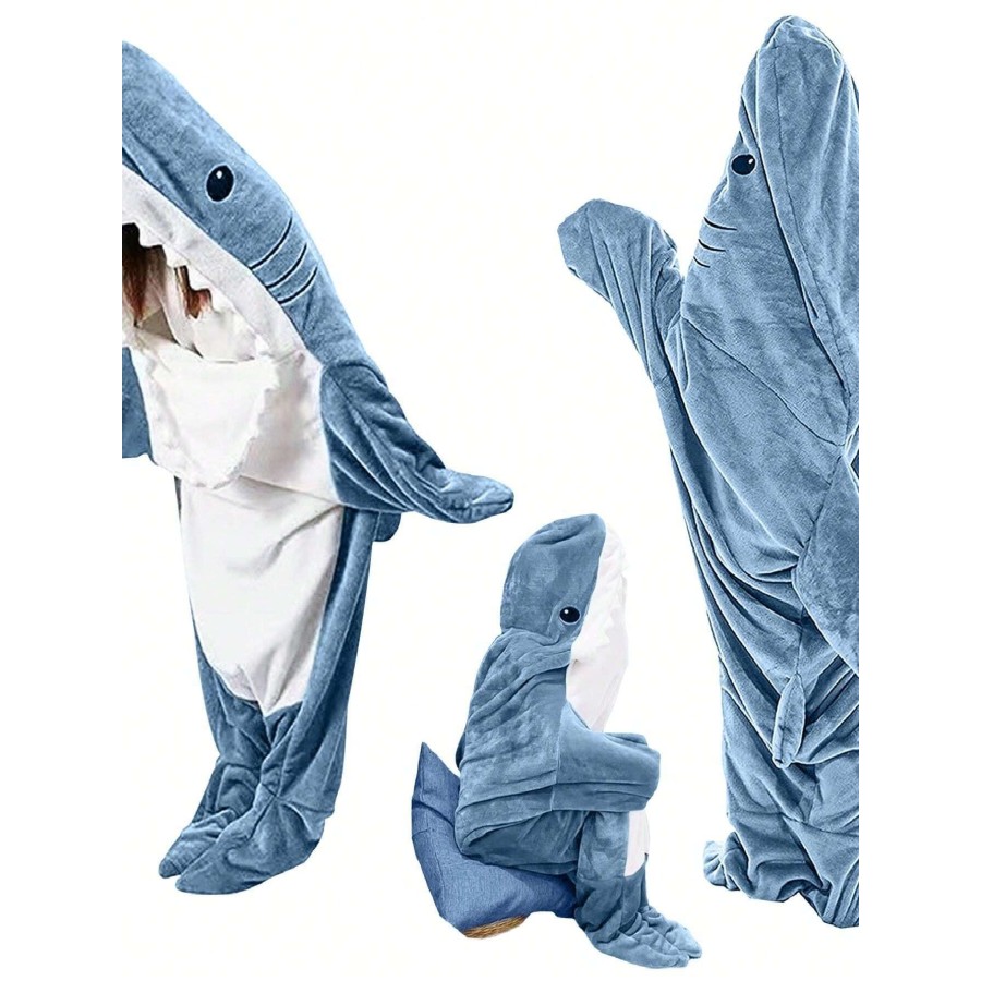 Shark Blanket Hoodie for Adults & Kids - Wearable Costume