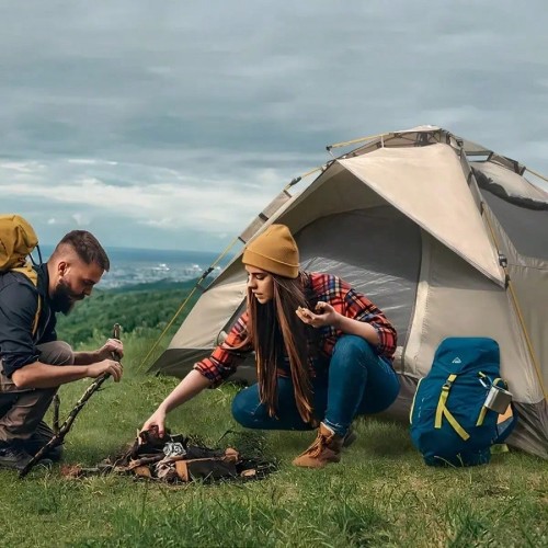 3-4 Person Automatic Pop-Up Tent - 3-Second Setup, Waterproof