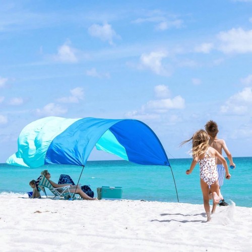 Wind-Powered Beach Canopy - 150 Sq Ft Shade, 3-Min Setup