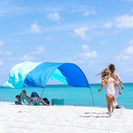 Wind-Powered Beach Canopy - 150 Sq Ft Shade, 3-Min Setup