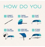 Wind-Powered Beach Canopy - 150 Sq Ft Shade, 3-Min Setup