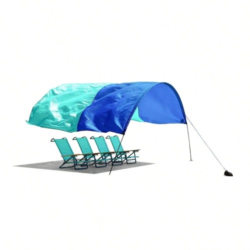 Wind-Powered Beach Canopy - 150 Sq Ft Shade, 3-Min Setup