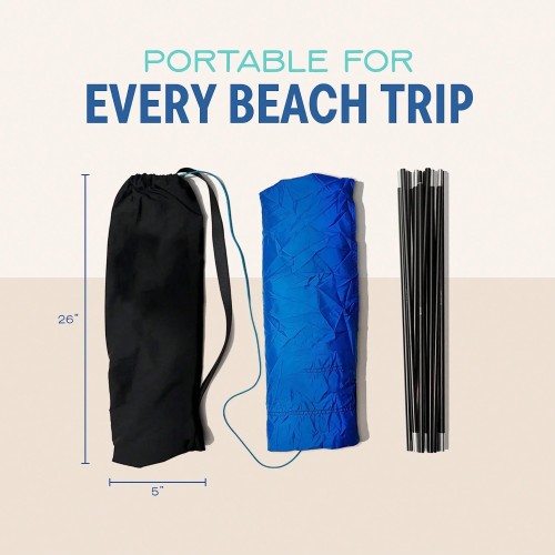 Wind-Powered Beach Canopy - 150 Sq Ft Shade, 3-Min Setup