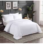 White Cotton Bedding Set, Minimalist Full Cotton Duvet Cover Pillowcase 4-Piece Bed Set