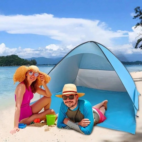 Instant Pop-Up Beach & Camping Tent - Spacious Triangle Shade Shelter