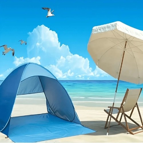 Instant Pop-Up Beach & Camping Tent - Spacious Triangle Shade Shelter