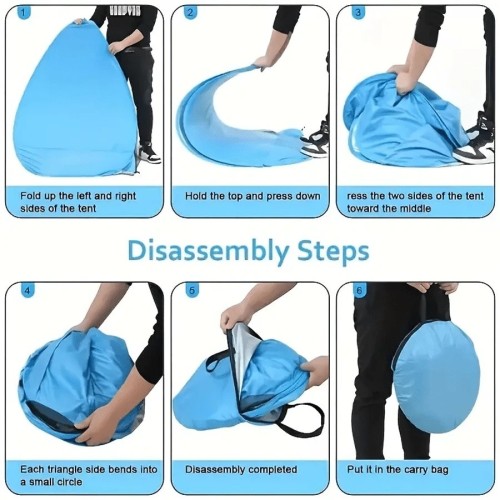 Instant Pop-Up Beach & Camping Tent - Spacious Triangle Shade Shelter