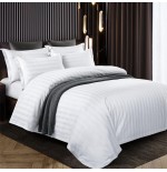 White Cotton Bedding Set, Minimalist Full Cotton Duvet Cover Pillowcase 4-Piece Bed Set