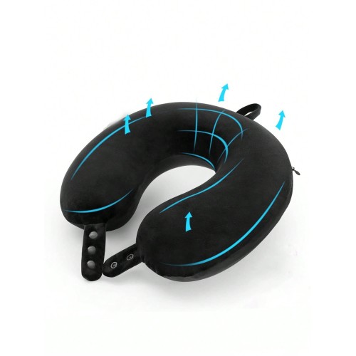 Adjustable Memory Foam Travel Neck Pillow - Airplane, Car & Home