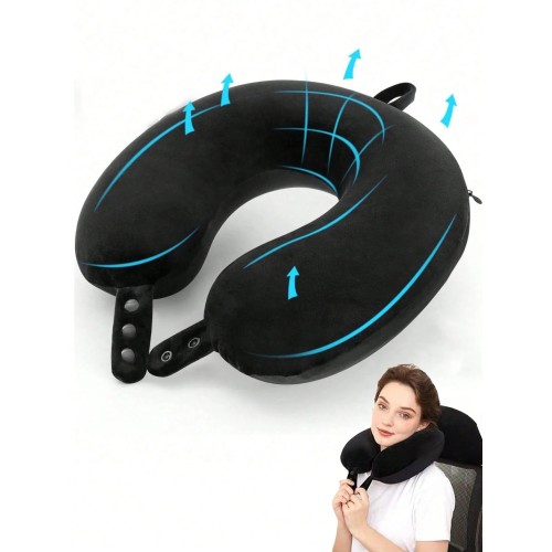 Adjustable Memory Foam Travel Neck Pillow - Airplane, Car & Home
