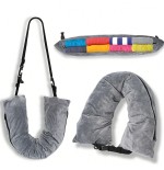 Adjustable Velvet Travel Neck Pillow - Fillable & Foldable