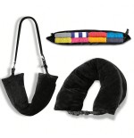 Adjustable Velvet Travel Neck Pillow - Fillable & Foldable