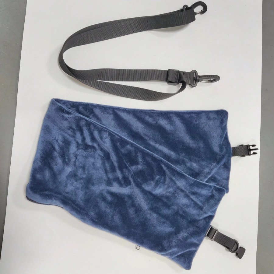 Adjustable Velvet Travel Neck Pillow - Fillable & Foldable