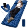 Ultralight Inflatable Sleeping Pad with Built-In Pillow & Foot Pump - Compact Camping Mat for Backpacking, Hiking, Travel