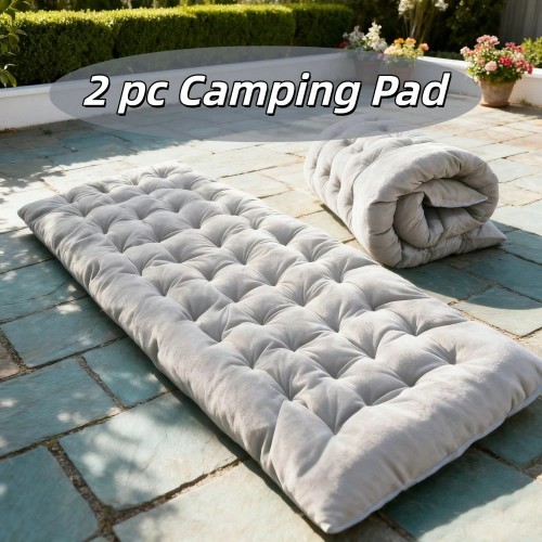 2-Pack Velvet Cot Pads 75x28 Inch - Extra Thick Mattress with Straps