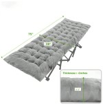 2-Pack Velvet Cot Pads 75x28 Inch - Extra Thick Mattress with Straps