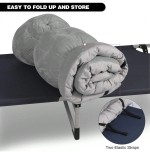 2-Pack Velvet Cot Pads 75x28 Inch - Extra Thick Mattress with Straps