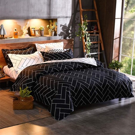 Classic Light Luxury Checkered Black and White Bedding