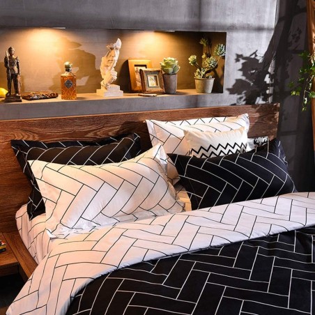 Classic Light Luxury Checkered Black and White Bedding